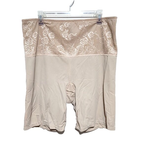 Torrid Curve Shapewear 4 Women's Tan Lace High Rise Stretch Comfy Shaping Shorts - Picture 1 of 4